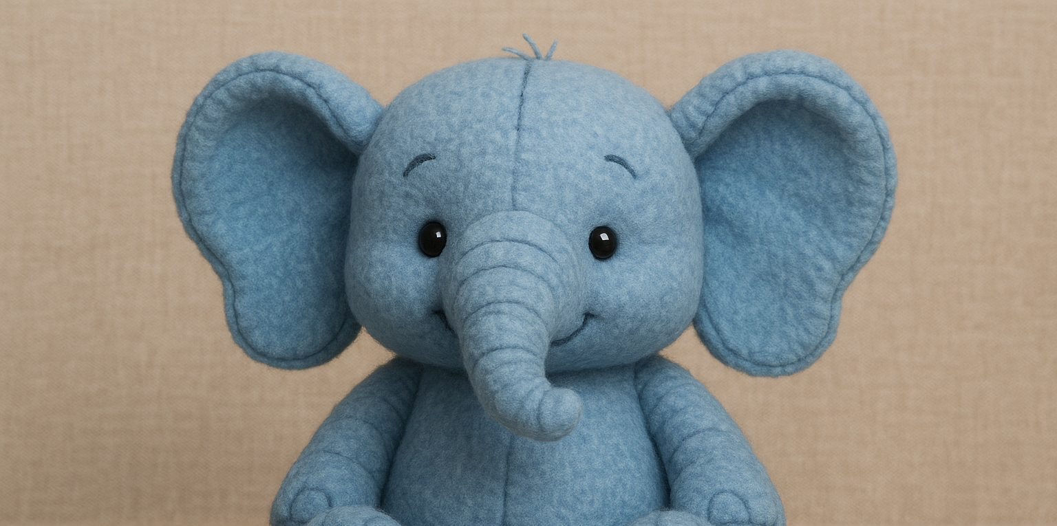 a blue elephant plush toy